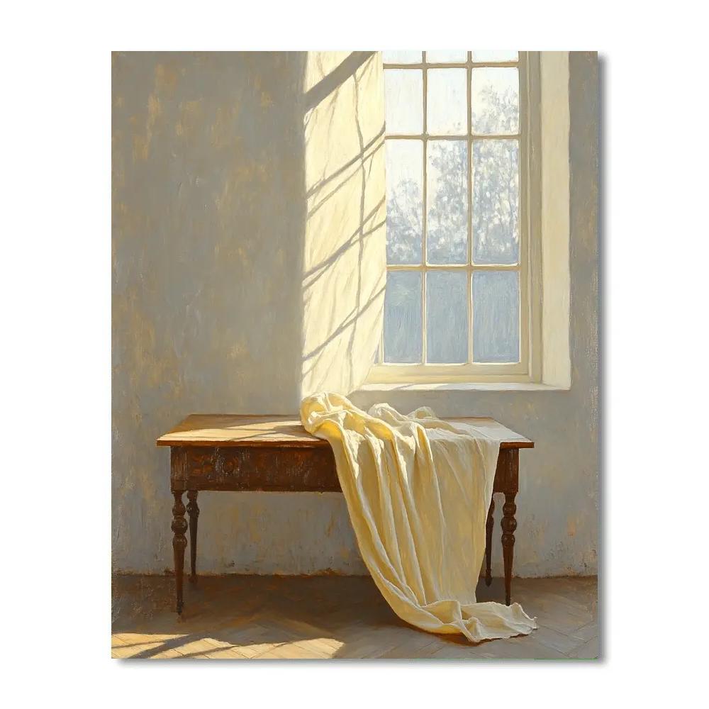 Johannes Vermeer Inspired Tranquil Window Light On Draped Fabric Paint by numbers kits