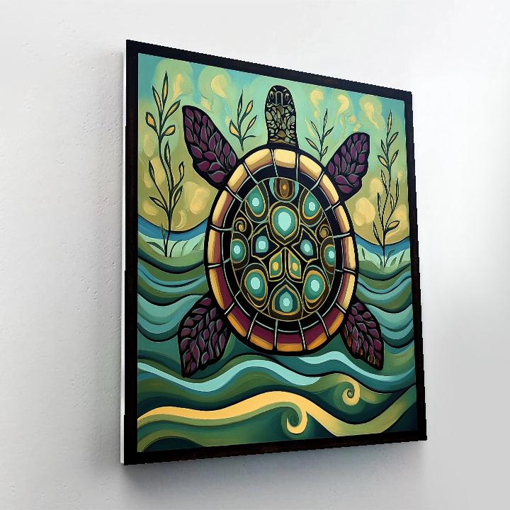 Norval Morrisseau Inspired Turtle Spirit Of Earth And Water DIY paint by numbers
