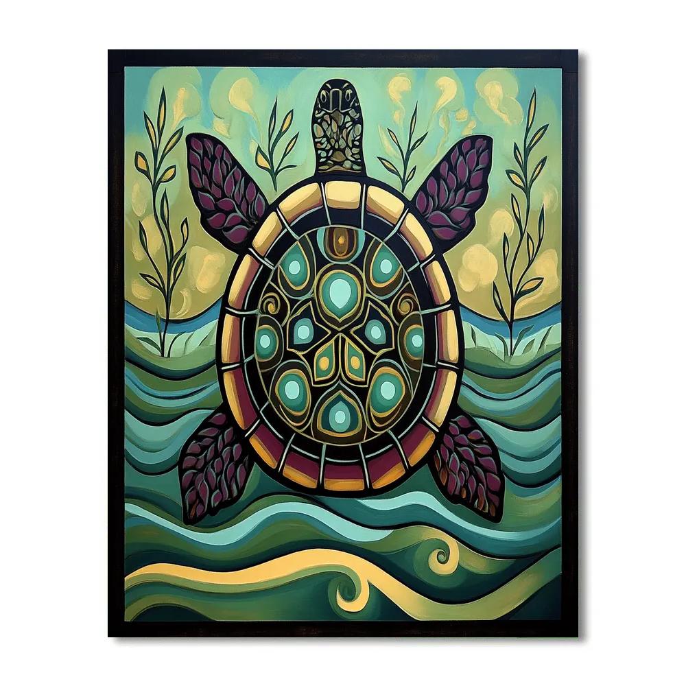 Norval Morrisseau Inspired Turtle Spirit Of Earth And Water DIY paint by numbers