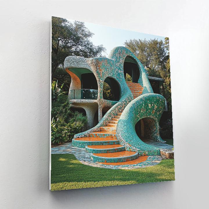 Antonio Gaudí Inspired Organic Pavilion paint by numbers