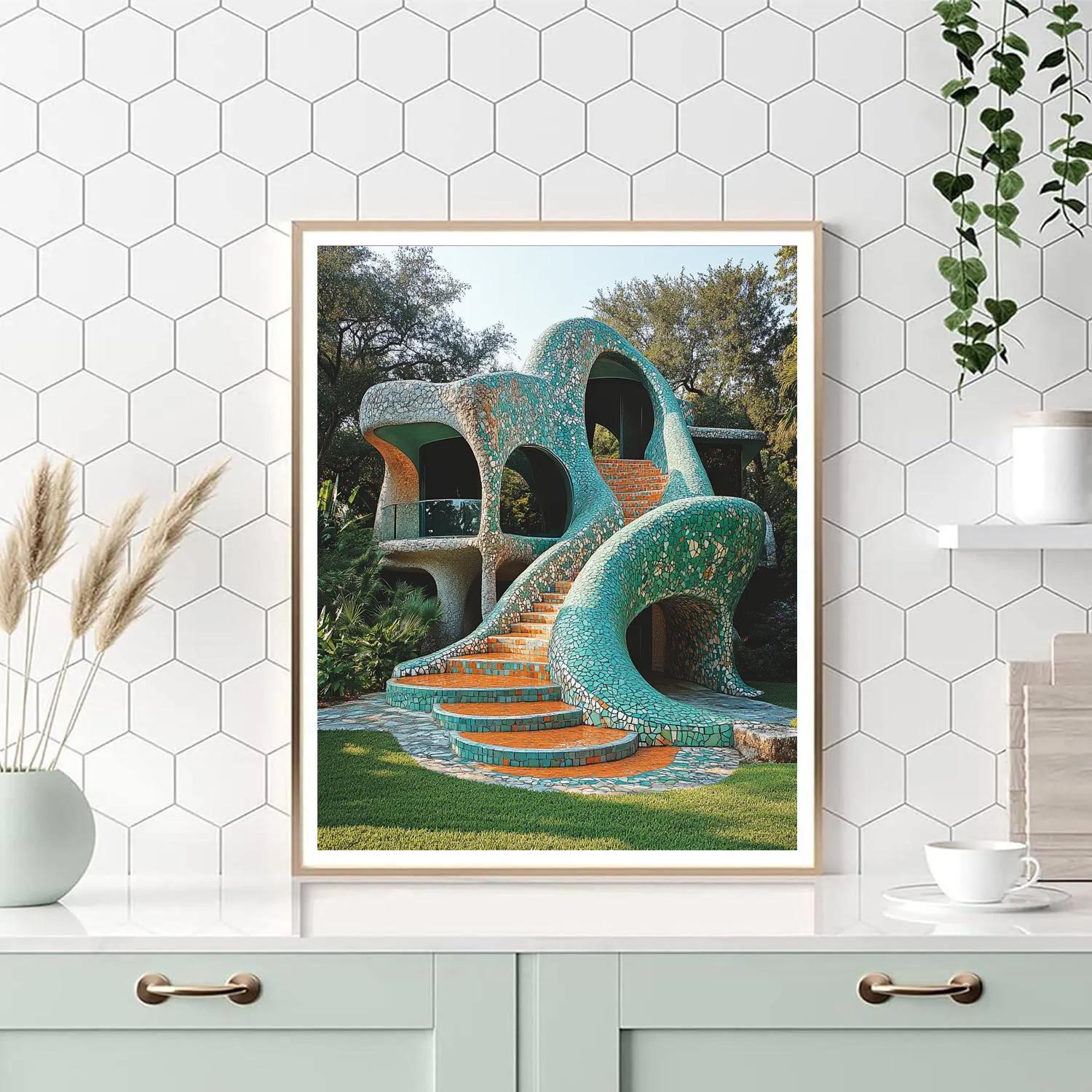 Antonio Gaudí Inspired Organic Pavilion paint by numbers