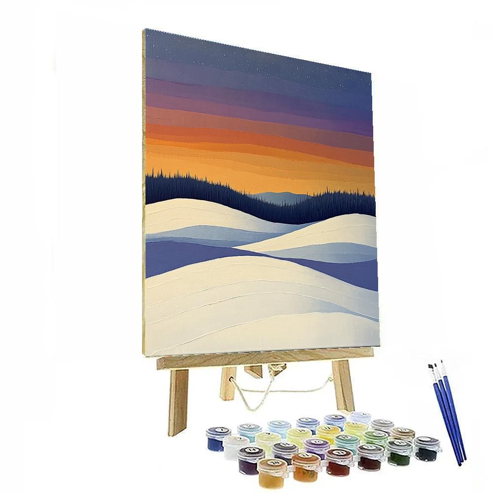 Lawren Harris Inspired Windswept Snowfields Under A Celestial Sky paint by numbers