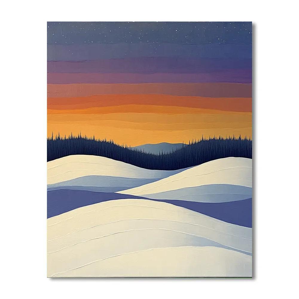 Lawren Harris Inspired Windswept Snowfields Under A Celestial Sky paint by numbers