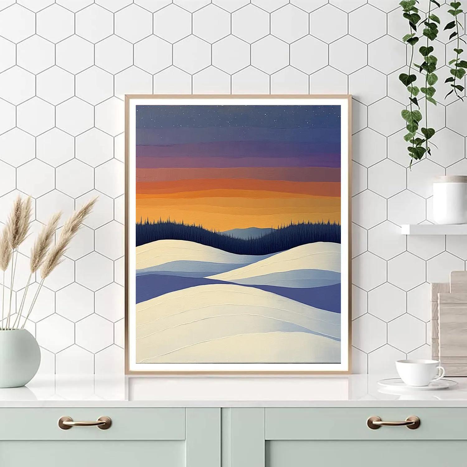 Lawren Harris Inspired Windswept Snowfields Under A Celestial Sky paint by numbers