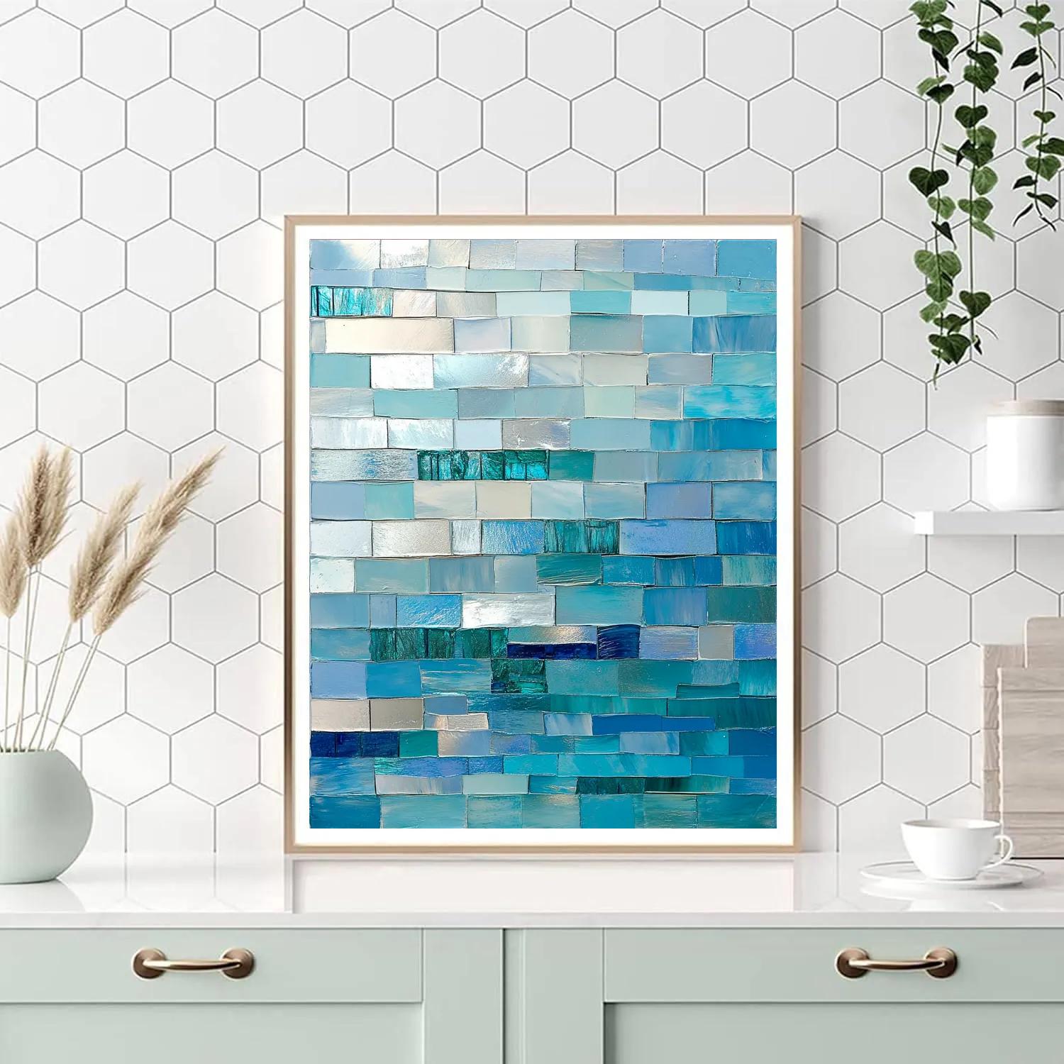 Jean-Paul Riopelle Inspired River Mirror Tessellation DIY paint by numbers