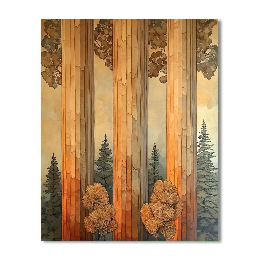 Michelangelo Inspired Redwood Colonnade Paint by numbers kits