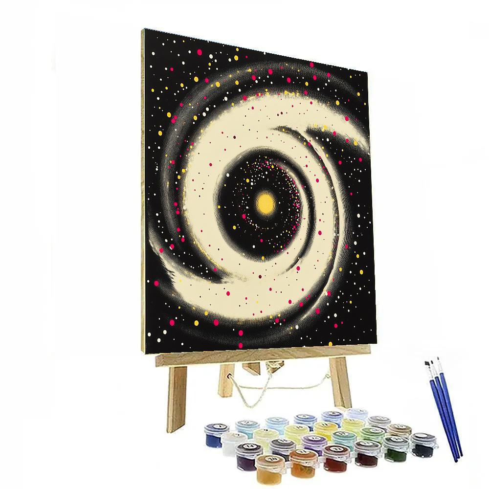 Yayoi Kusama Inspired Polka Nebula Paint by numbers art