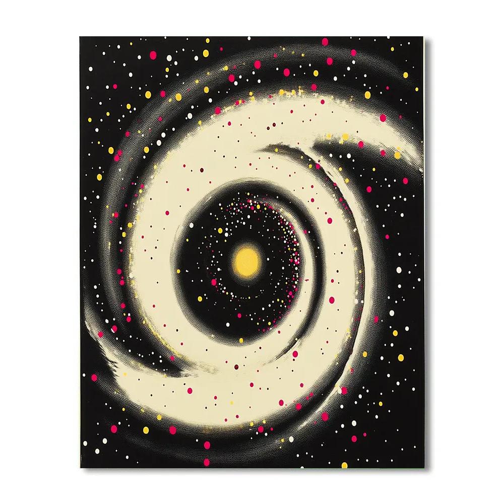 Yayoi Kusama Inspired Polka Nebula Paint by numbers art