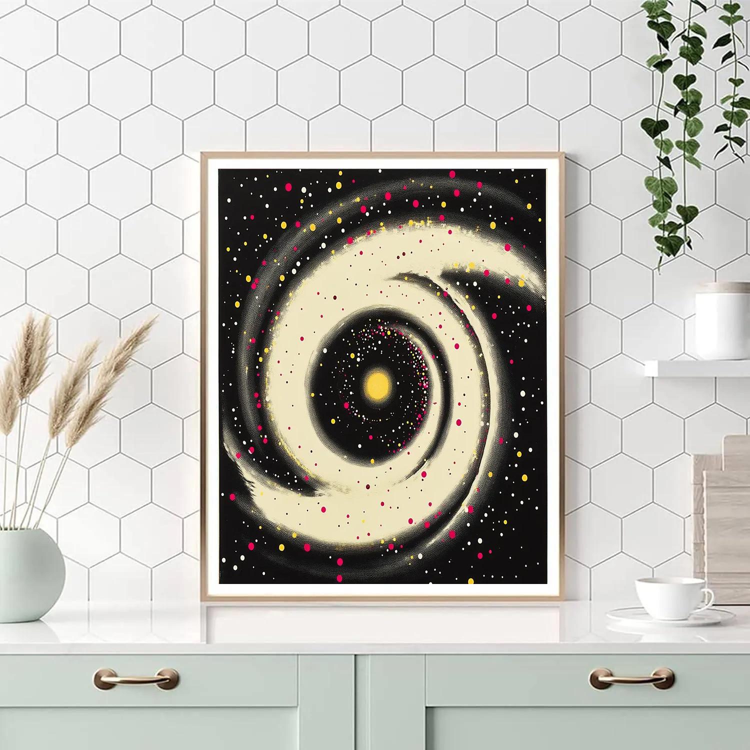 Yayoi Kusama Inspired Polka Nebula Paint by numbers art
