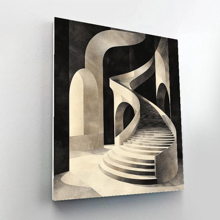 M.C. Escher Inspired Infinite Staircase Realm DIY paint by numbers