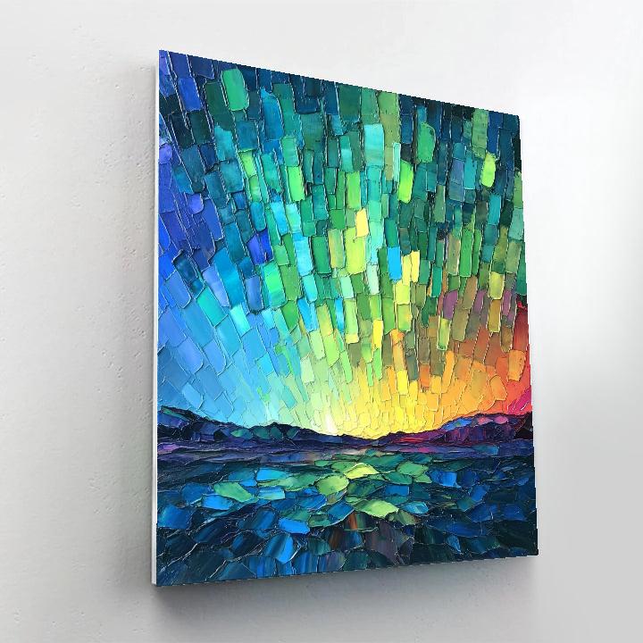 Jean-Paul Riopelle Inspired Aurora Borealis Mosaic DIY paint by numbers