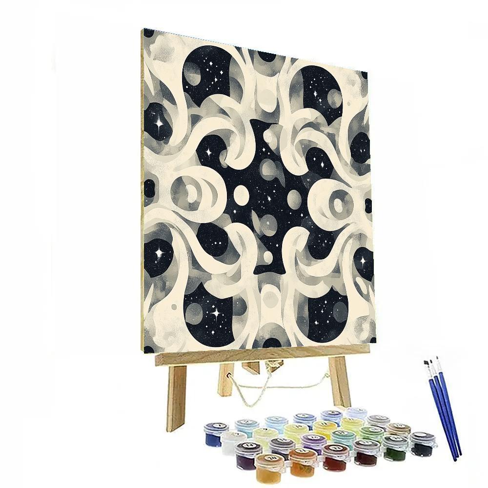 M.C. Escher Inspired Cosmic Tessellation Harmony paint by numbers