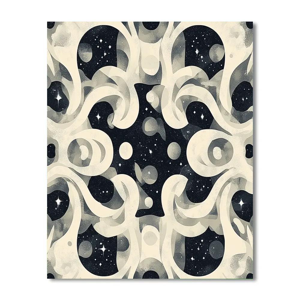 M.C. Escher Inspired Cosmic Tessellation Harmony paint by numbers