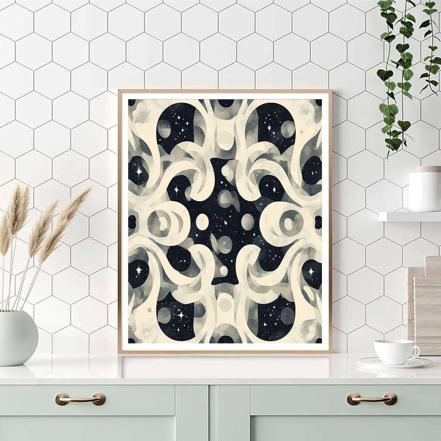 M.C. Escher Inspired Cosmic Tessellation Harmony paint by numbers