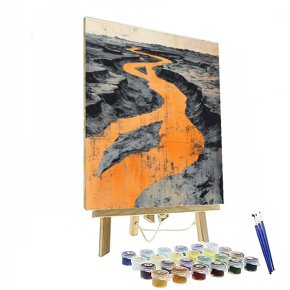 Michelangelo Inspired Serpentine River Curve paint by numbers