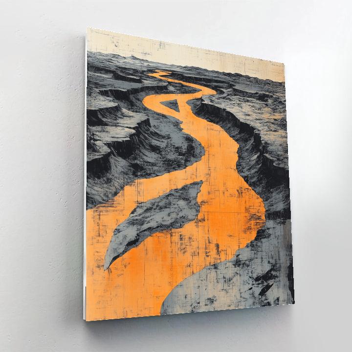 Michelangelo Inspired Serpentine River Curve paint by numbers