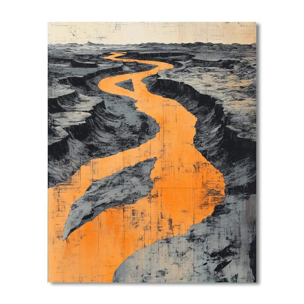 Michelangelo Inspired Serpentine River Curve paint by numbers