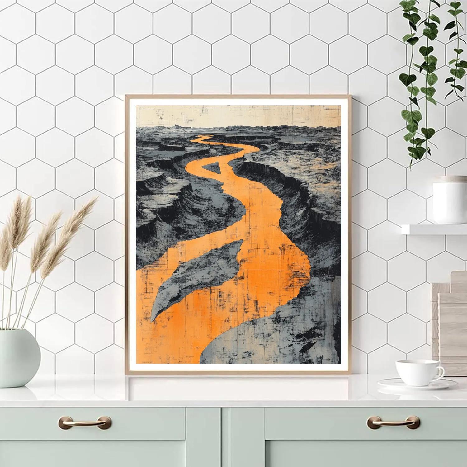 Michelangelo Inspired Serpentine River Curve paint by numbers