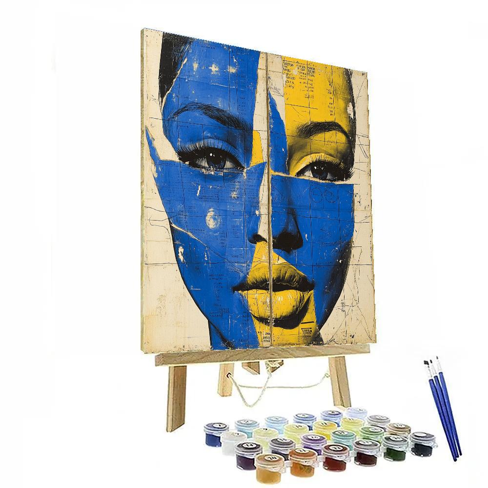 Jean-Michel Basquiat Inspired Fractured Identity Map Paint by numbers art