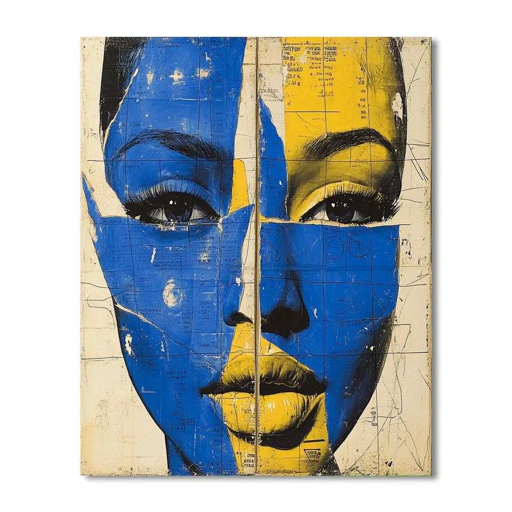 Jean-Michel Basquiat Inspired Fractured Identity Map Paint by numbers art