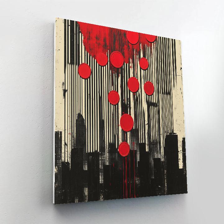 Banksy Inspired Anti Capitalism Barcode Sky Number painting