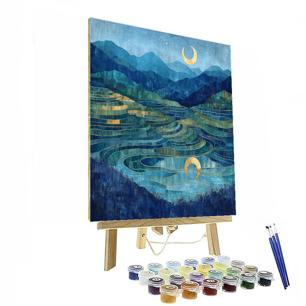 Nandalal Bose Inspired Lunar Rice Terraces Painting by numbers kit