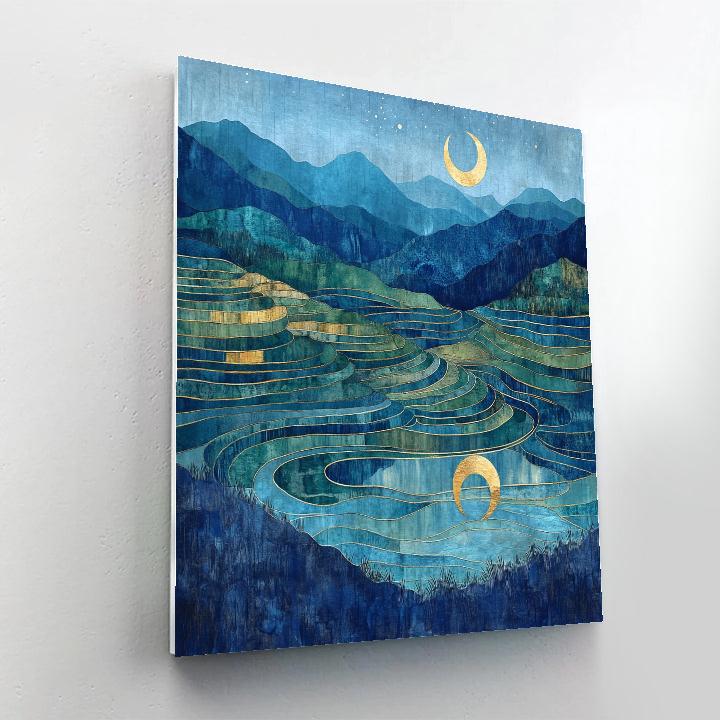 Nandalal Bose Inspired Lunar Rice Terraces Painting by numbers kit