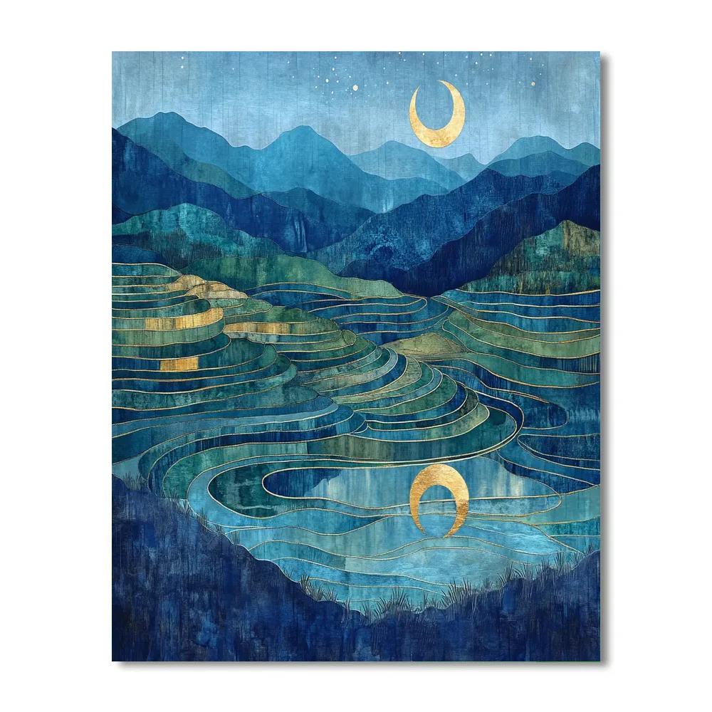 Nandalal Bose Inspired Lunar Rice Terraces Painting by numbers kit