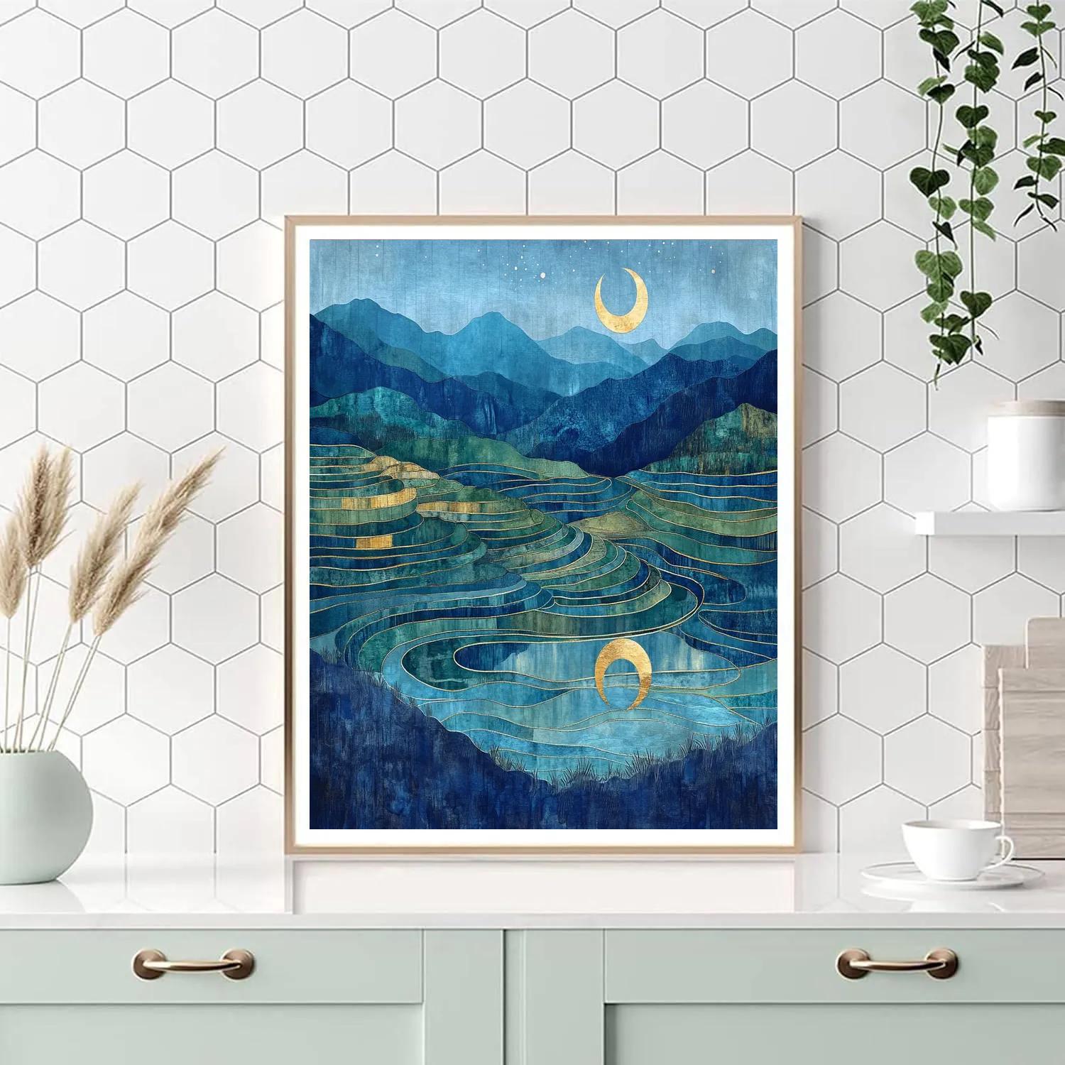 Nandalal Bose Inspired Lunar Rice Terraces Painting by numbers kit