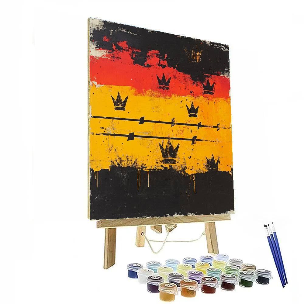 Jean-Michel Basquiat Inspired Rhythm Of Struggle paint by color