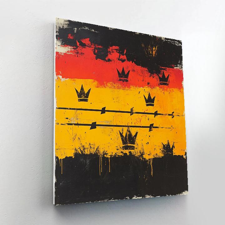 Jean-Michel Basquiat Inspired Rhythm Of Struggle paint by color