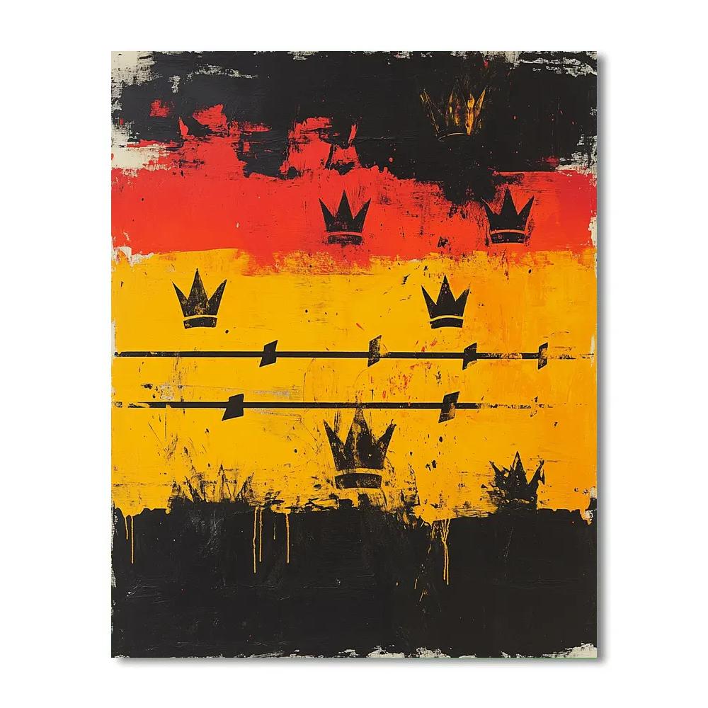 Jean-Michel Basquiat Inspired Rhythm Of Struggle paint by color
