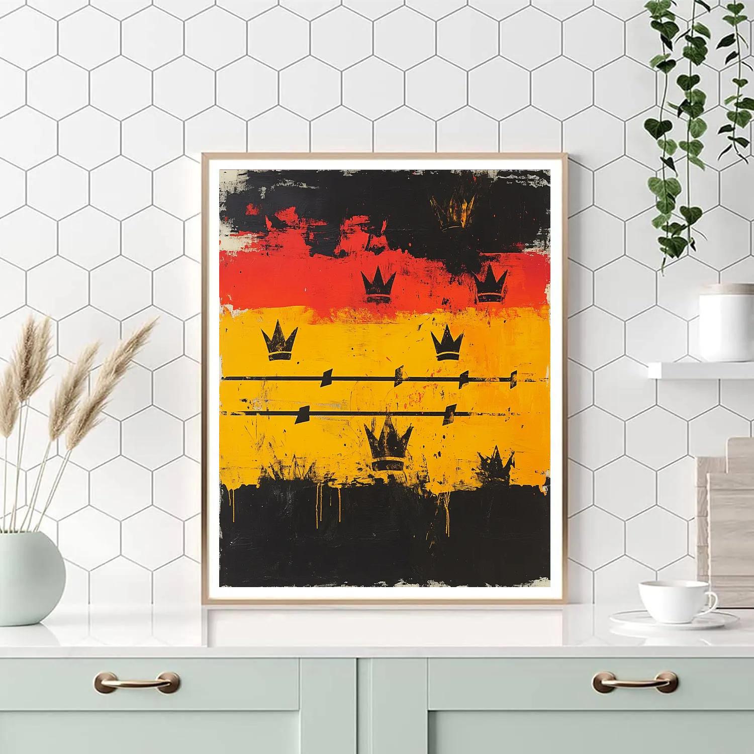 Jean-Michel Basquiat Inspired Rhythm Of Struggle paint by color