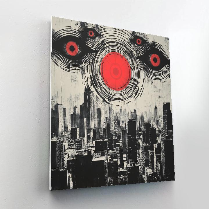Banksy Inspired Surveillance Sky Number painting