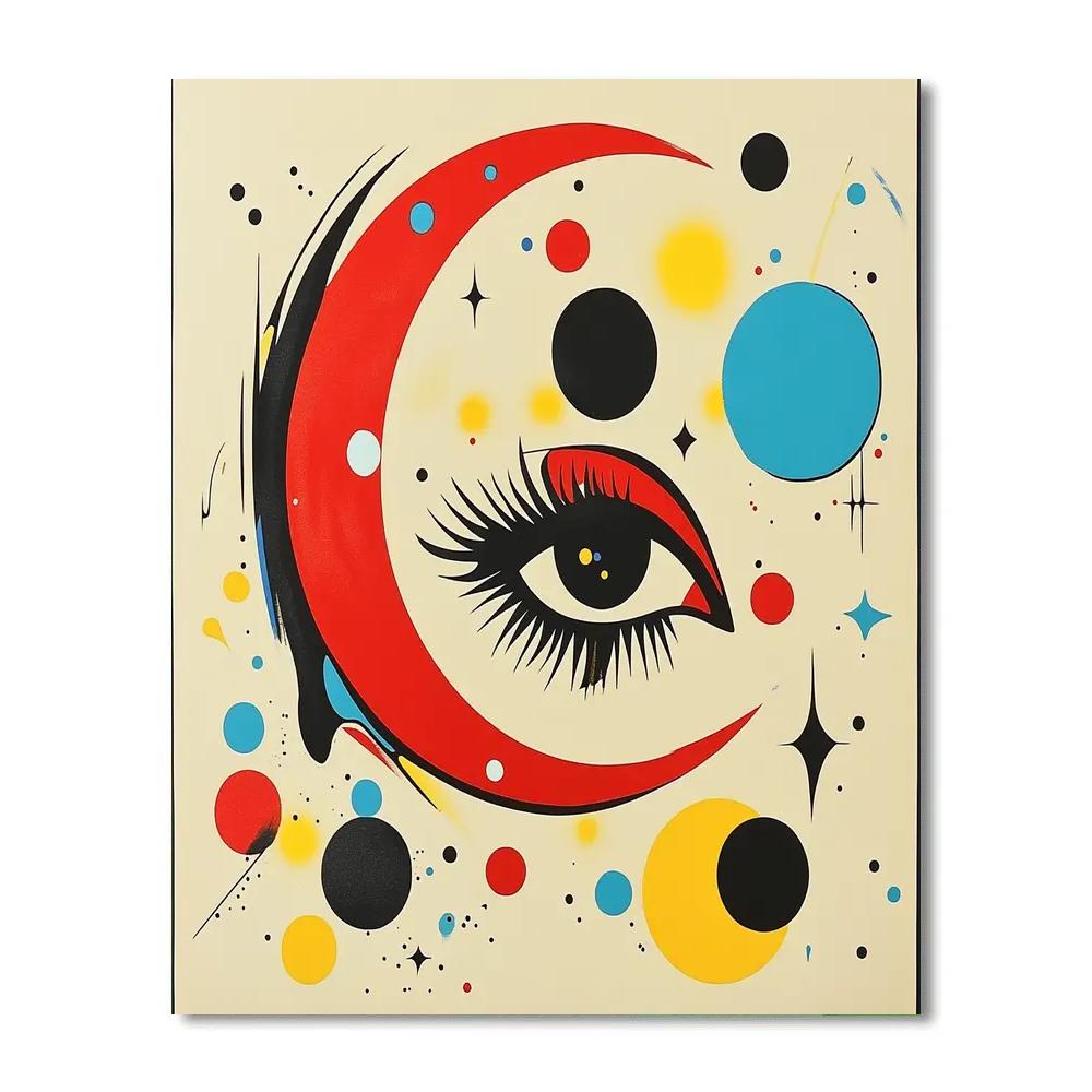 Joan Miró Inspired Lunar Play Paint by numbers art