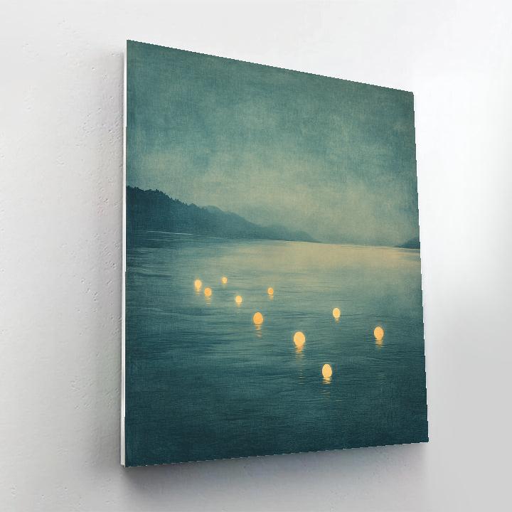 Hiroshige Inspired Mist Over Floating Lantern Sea Painting by numbers kit