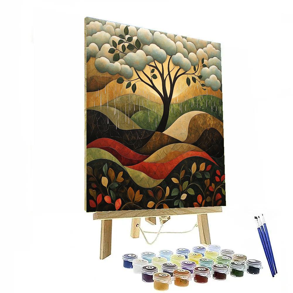 Nandalal Bose Inspired Ethereal Monsoon Harmony DIY paint by numbers