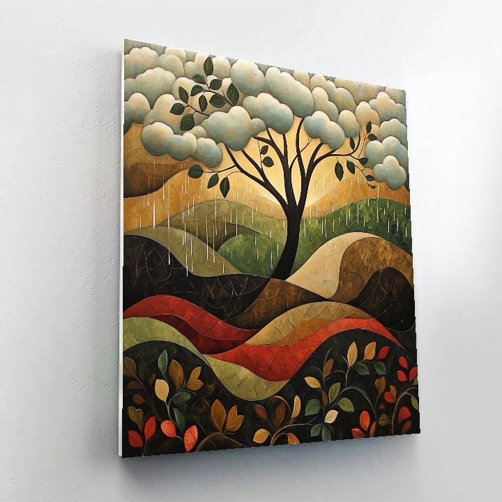 Nandalal Bose Inspired Ethereal Monsoon Harmony DIY paint by numbers