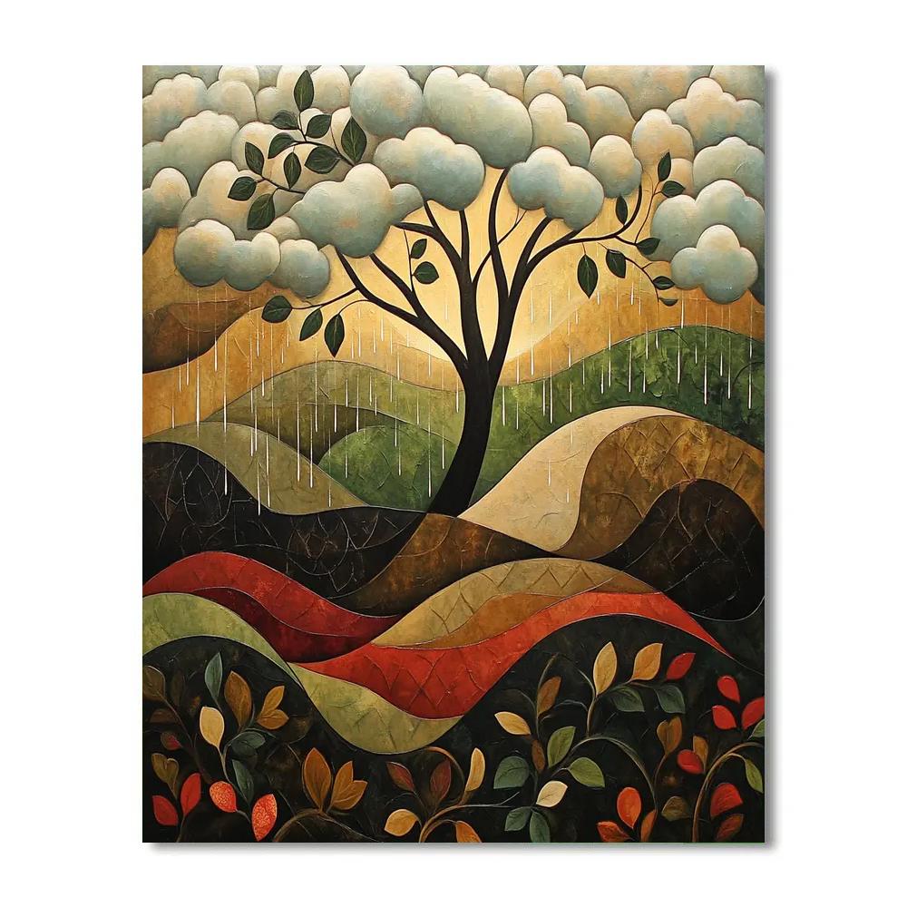 Nandalal Bose Inspired Ethereal Monsoon Harmony DIY paint by numbers