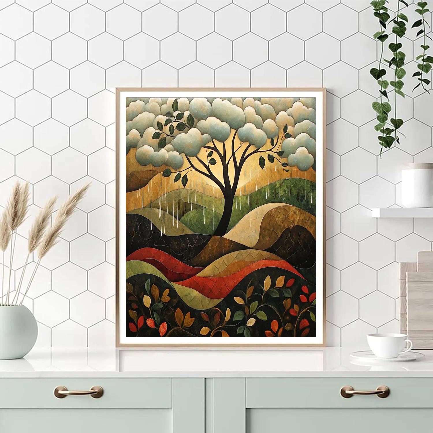 Nandalal Bose Inspired Ethereal Monsoon Harmony DIY paint by numbers