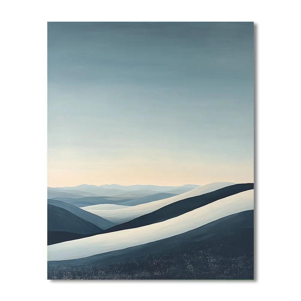 Hiroshige Inspired Snow On Quiet Ridge DIY paint by numbers