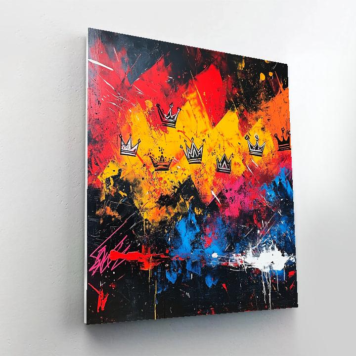 Jean-Michel Basquiat Inspired Cosmic Struggle paint by color