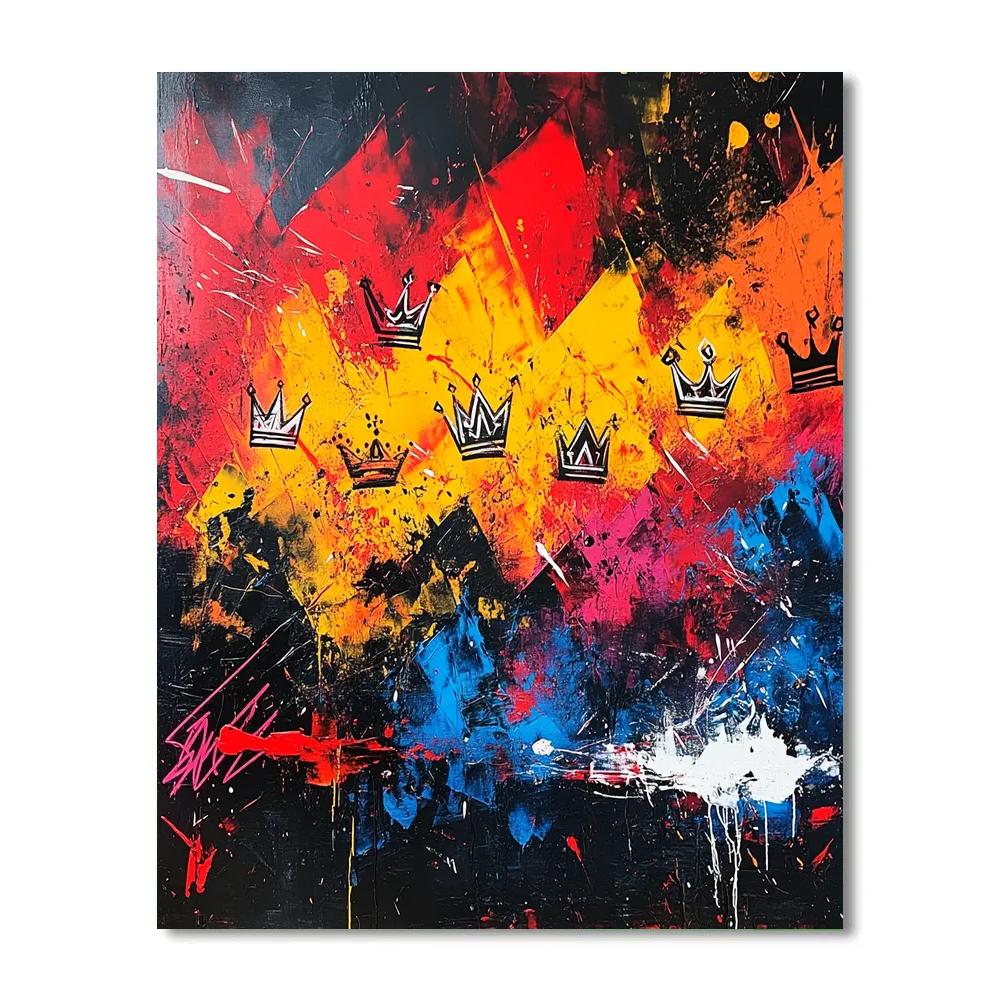 Jean-Michel Basquiat Inspired Cosmic Struggle paint by color