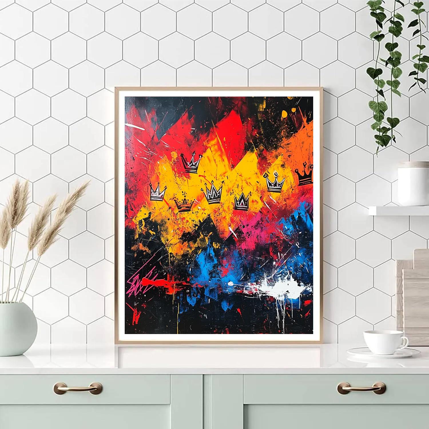 Jean-Michel Basquiat Inspired Cosmic Struggle paint by color