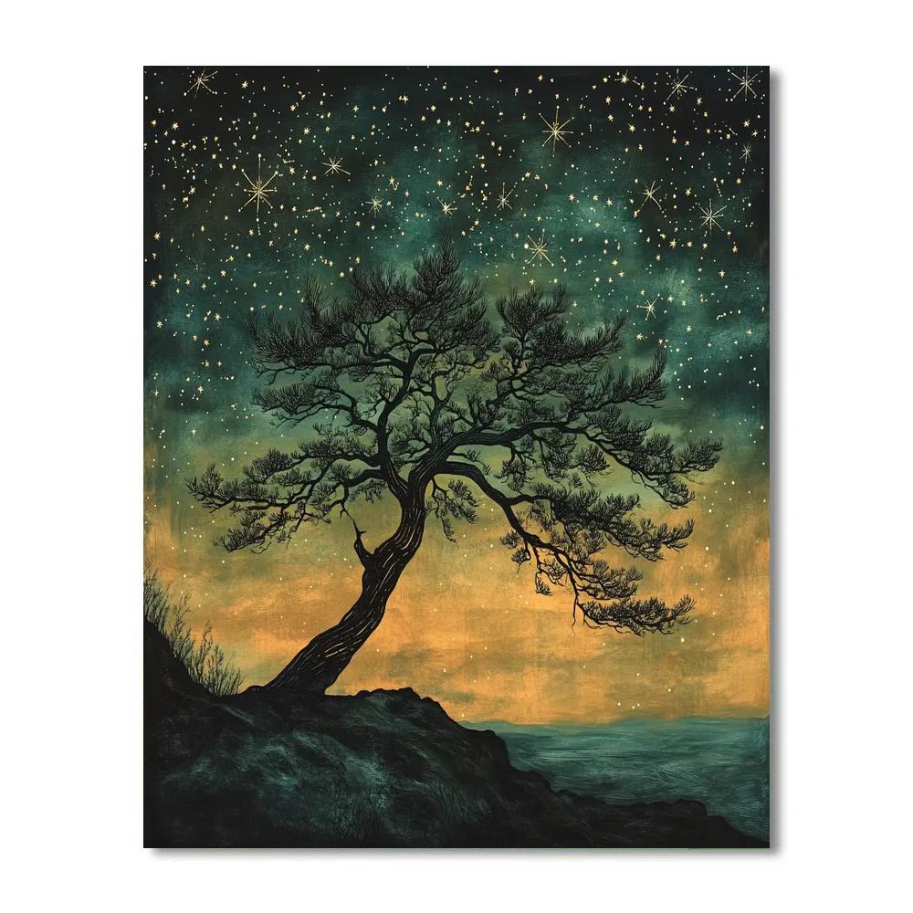 Zhao Mengfu Inspired Ancient Pine Constellation Number painting