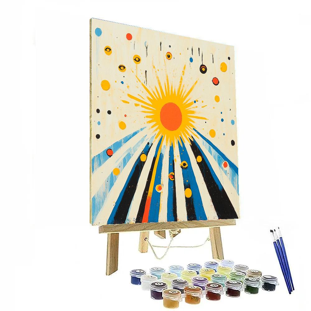 Joan Miró Inspired Sunborn Echoes Number painting