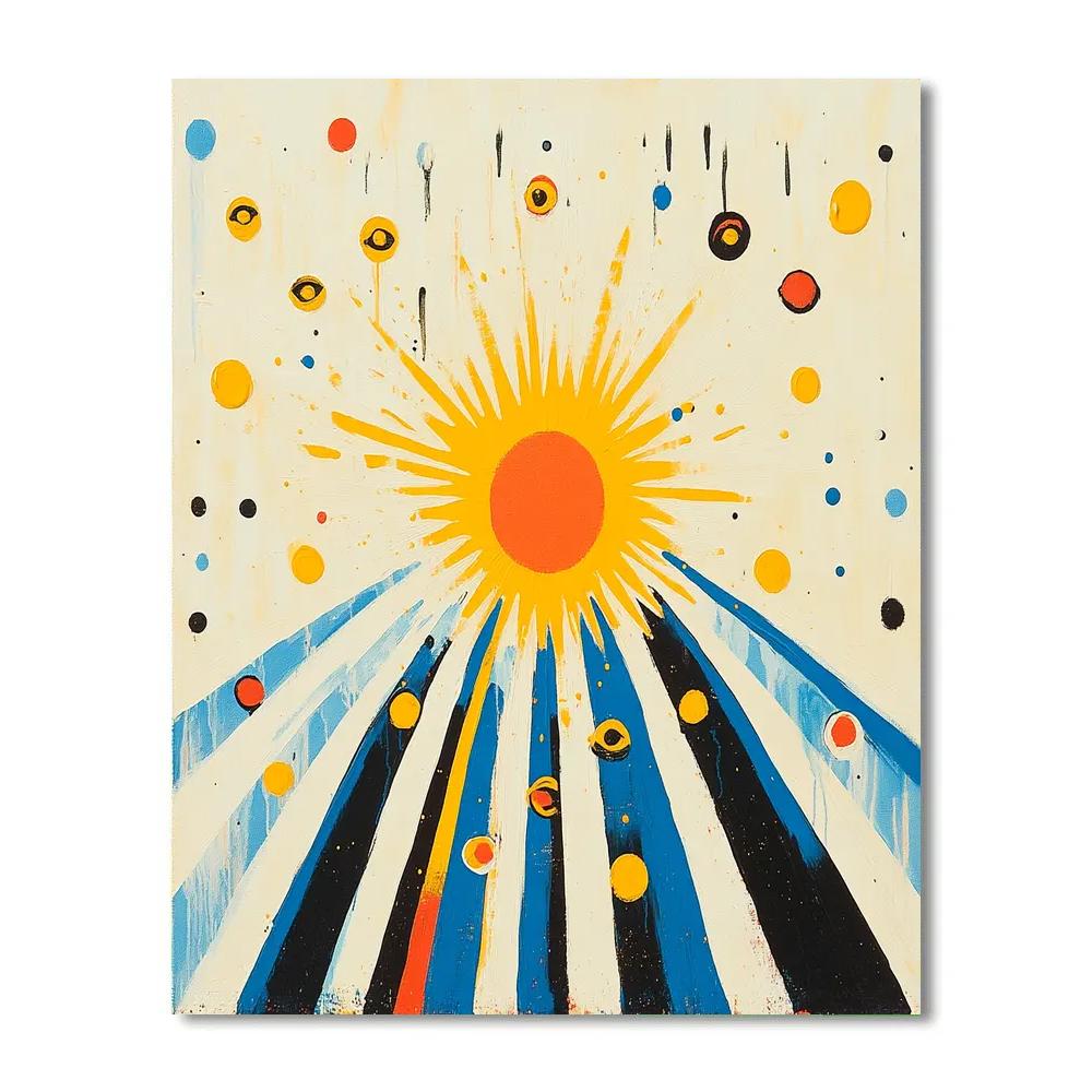 Joan Miró Inspired Sunborn Echoes Number painting