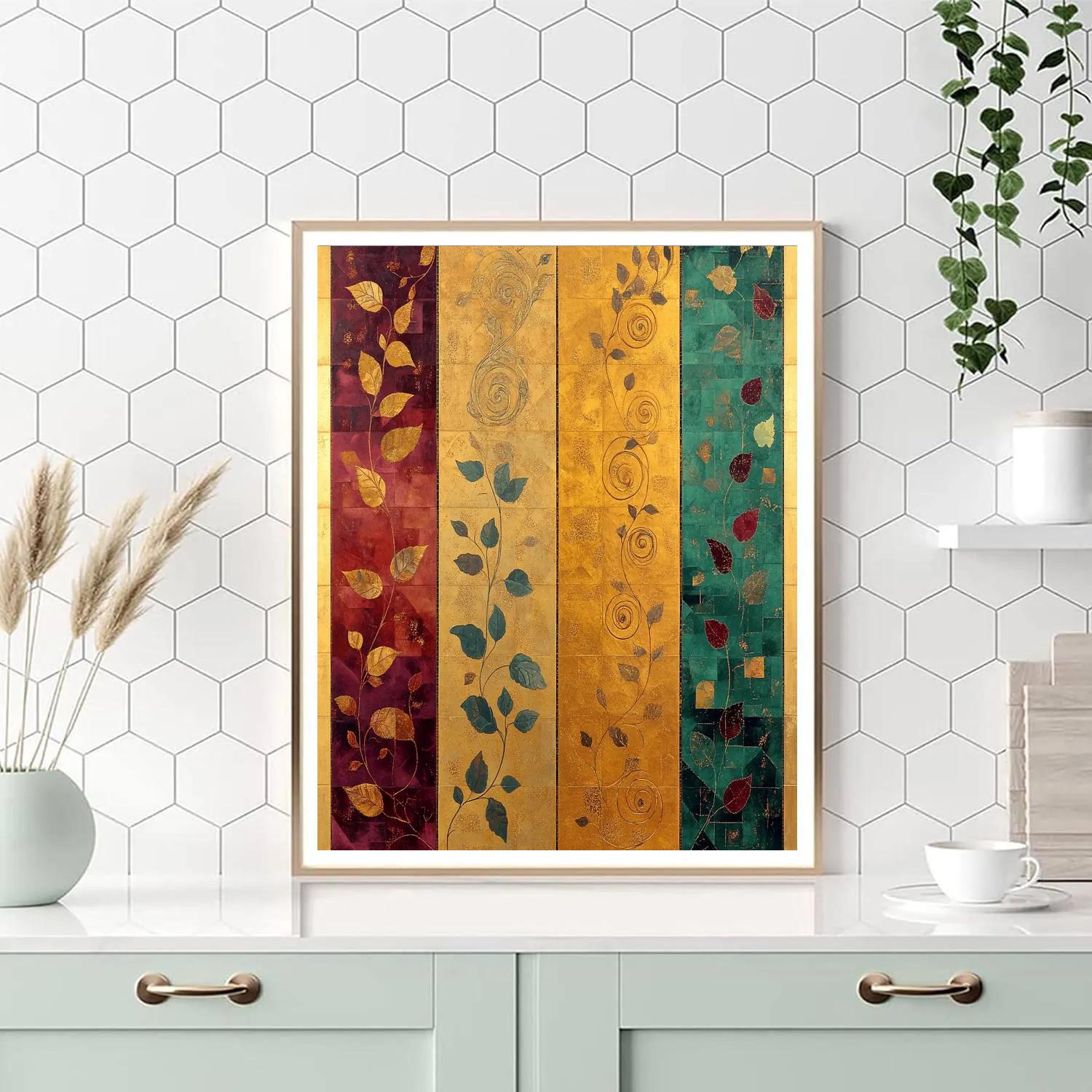 Gustav Klimt Inspired Auric Seasons Numbered painting kits