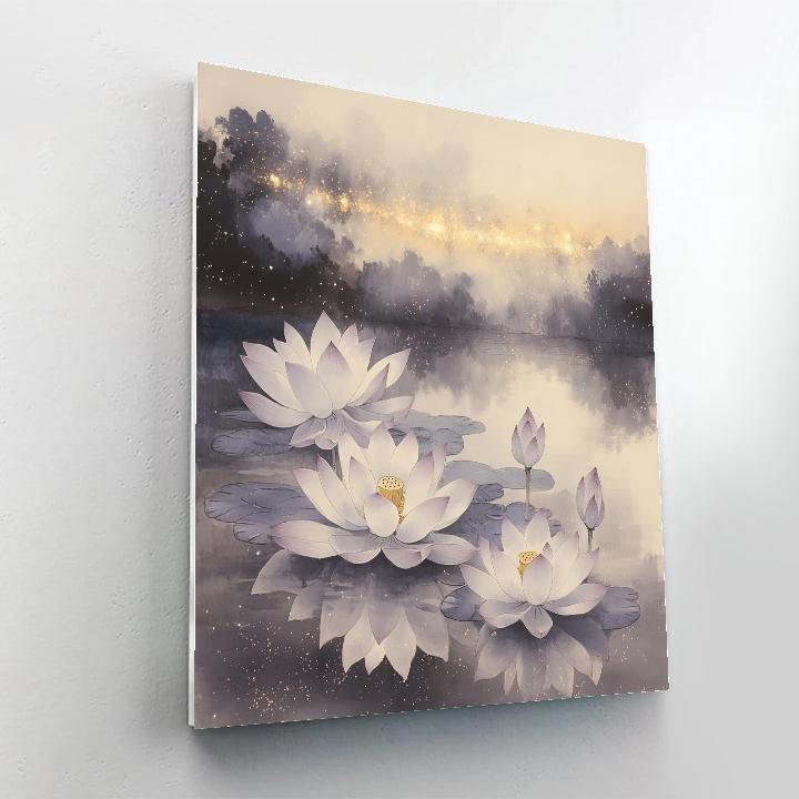 Zhao Mengfu Inspired Silent Lotus Galaxy paint by color