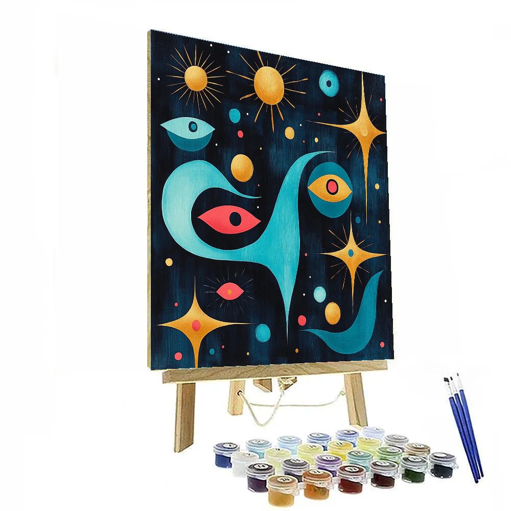 Joan Miró Inspired Cosmic Dreamscape Painting by numbers kit
